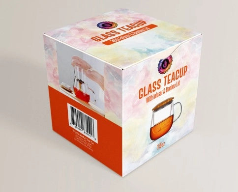 Glass Teacup with Infuser & Bamboo Lid