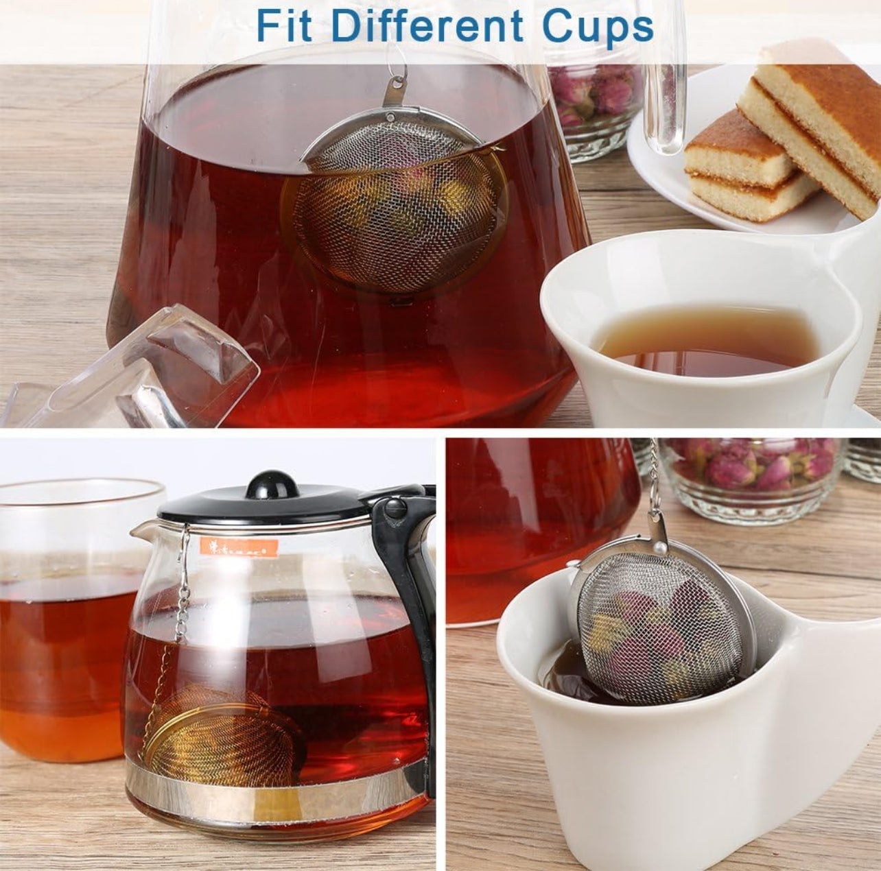 Stainless Steel Mesh Tea Infuser, 2.1 Inch Tea Ball Tea Strainer Tea Diffuser Tea Steeper for Filtering Tea