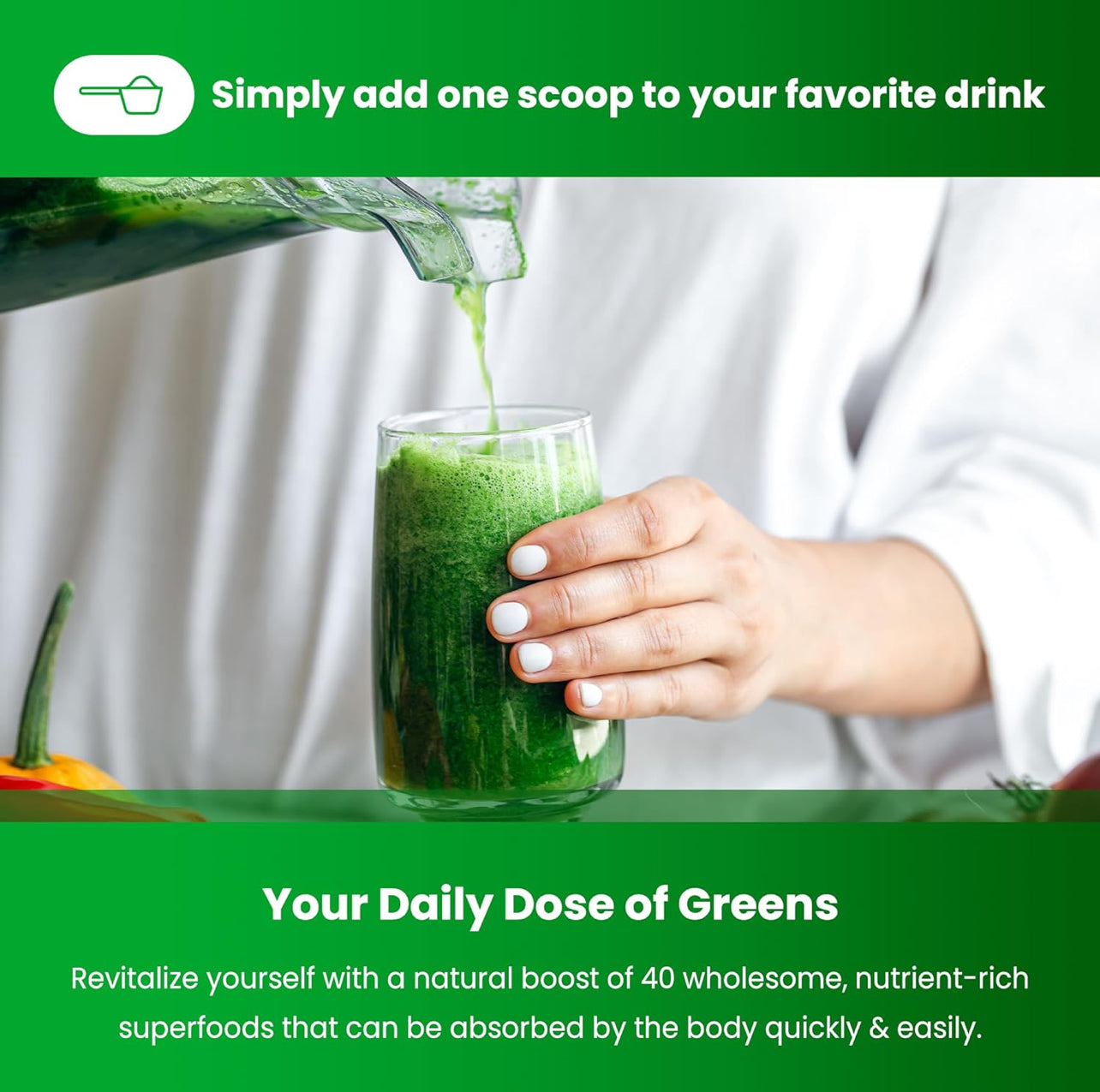 Super Greens Powder| 20+ Organic Green Veggie Whole Foods